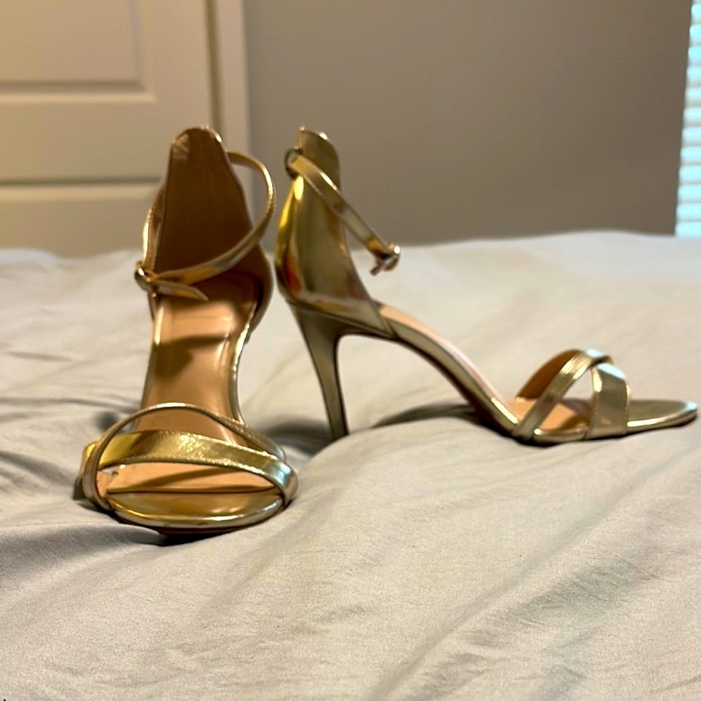 Elegant Gold Strappy Heels